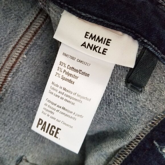 Paige Emmie Ankle High Rise Button Front Skinny Jeans in Model Denim 27 $249 - Picture 12 of 16